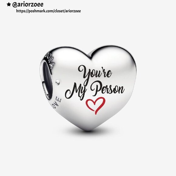 Pandora Engravable You're My Person Heart Charm|Pendant - Picture 1 of 2